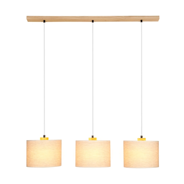 Boho Hanging Lamp 3xE27 Max.40W Oiled Oak/Transparent PVC/Beige 16910374