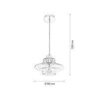 Bali Pendant Lamp 1xE27 Max.60W Chrome Metal/Transparent PVC Cable/Brown Glass 1197128