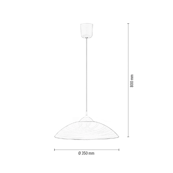 Sydney Pendant Lamp 1xE27 Max.60W White Synthetic Material/White Synthetic Material Cable/White Glass 4233502A