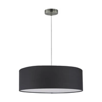 Lampa Wisząca Josefina 3xE27 Max.25W Satynowy Metal/Przezroczysty Kabel PCV/Antracytowy Klosz z Tkaniny 57850127