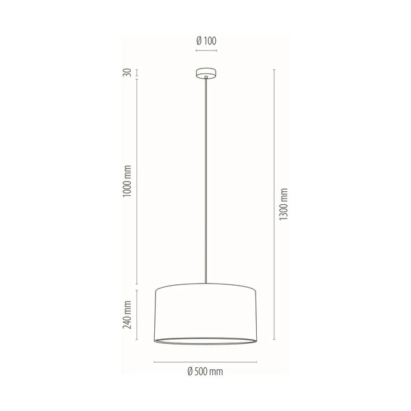Dove Pendant Lamp 1xE27 Max.60W Oiled Oak/Transparent PVC Cable/Black Fabric Shade 16400174