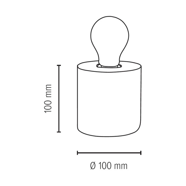Trongo Round Table Lamp 1xE27 Max.25W Beech Wood/Black PVC Cable 7013309500000