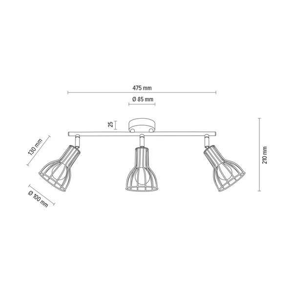 Megan Ceiling Lamp 3xE14 Max.40W White Metal 2743302