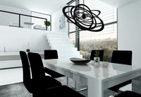 Lampa wisząca Planet 1xE27 Max.60W Czarny metal/Chromowany metal/Czarny kabel PVC 1871104