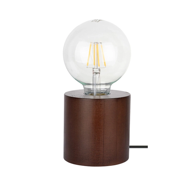 Trongo Round Table Lamp 1xE27 Max.25W Walnut/Black 7079176