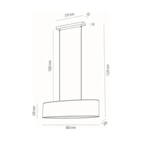 Lampa Wisząca Dove 2xE27 Max.40W Dąb Olejowany/Przezroczysty Kabel PCV/Klosz z Białej Tkaniny 17380274