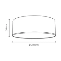 Josefina Ceiling Lamp 3xE27 Max.25W White Metal/Anthracite Fabric Shade 4783812