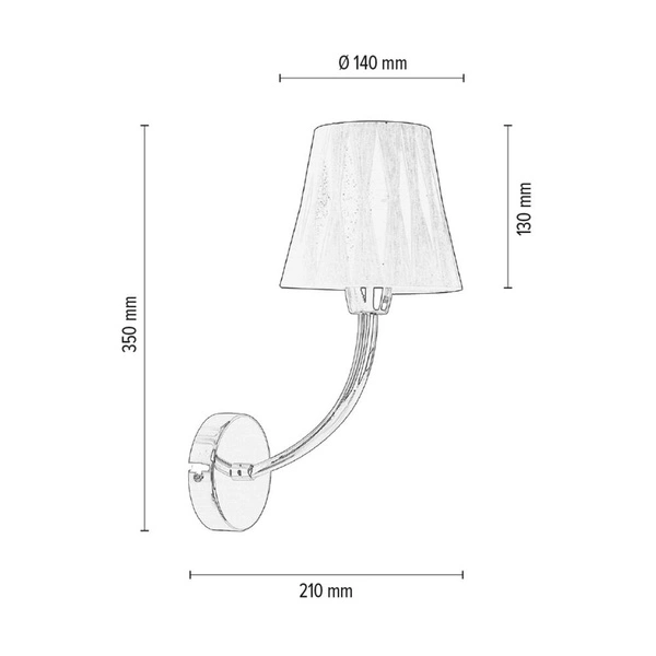 Lampa ścienna Borgia 1xE14 Max.40W Chromowany metal/Czarno-czerwony klosz z tkaniny 5077106