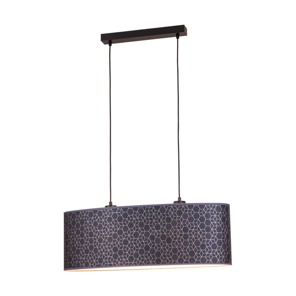 Galance Pendant Lamp 2xE27 Max.40W Black Metal/Black Fabric Cable/Black-Gold Wallpaper Shade 1026021310625