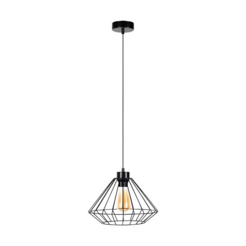 Raquelle Pendant Lamp 1xE27 Max.60W Black Metal/Black PVC Cable