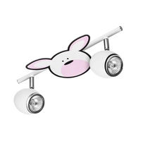 Rubby Ceiling Lamp 2xGU10 Max.50W White Metal/Chrome Metal/Multicolor Synthetic Material with Rabbit Pattern 2107202
