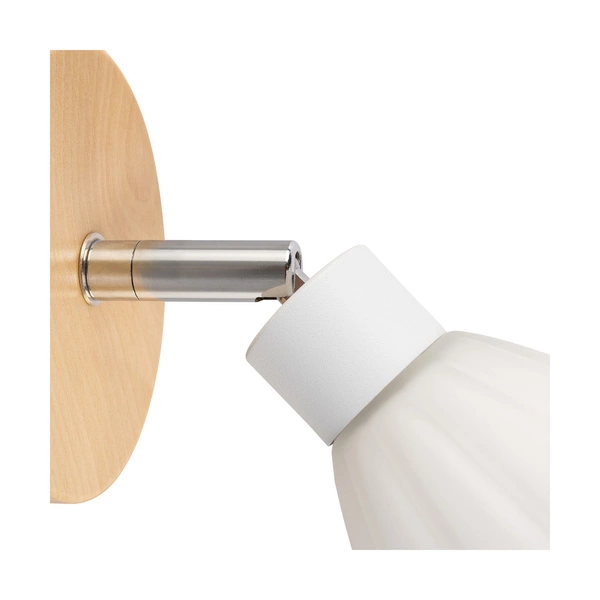 Talea Wall Lamp Incl. 1xG9 LED 300lm 2700K 3W Birch Wood/White Metal/White Glass 2016017920993