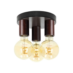 Notri Ceiling Lamp 3xE27 Max.15W LED Stained Pine on Walnut/Black Metal 4037618300000