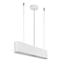 Illumina Pendant Lamp Incl. 1xLED Integrated 1350lm 3000K 35W White Metal/Transparent PVC Cable/White Fabric Shade 1932102