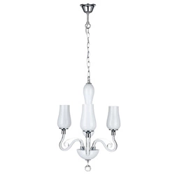 Lutecja Chandelier 3xE14 Max.40W White/Transparent/Chrome 9150302