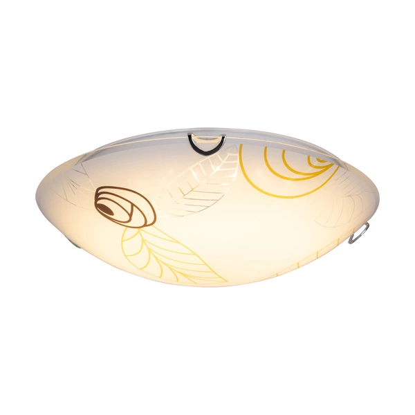 Indiana Ceiling Lamp 1xLED Integrated 800lm 2700K 12W Chrome Metal/White-Brown Glass 4453102