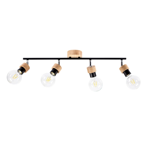 Marjolaine Wood Ceiling Lamp 4xE27 Max.25W Oiled Oak/Black 2834474