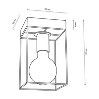 Betonowa lampa sufitowa Gretter 1xE27 Max.60W Szary beton/Czarny metal 919408136