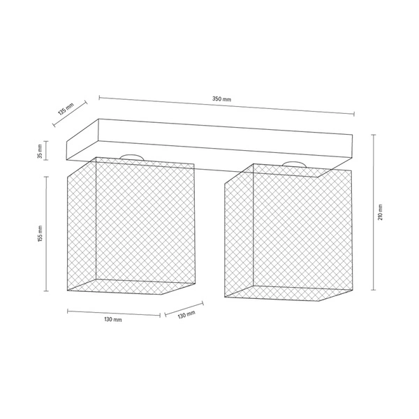 Gittan Ceiling Lamp 2xE27 Max.60W Gray Concrete/Chrome Metal 8172236
