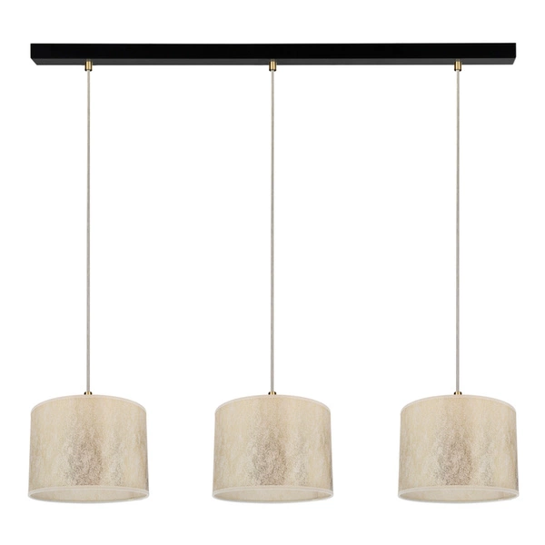 Ora Pendant Lamp 3xE27 Max.40W Black Metal/Transparent PVC Cable/Gold Fabric Shade 962041323