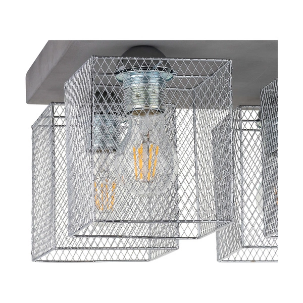 Lampa Sufitowa Gittan 4xE27 Max.60W Szary Beton/Chromowany Metal 8172436