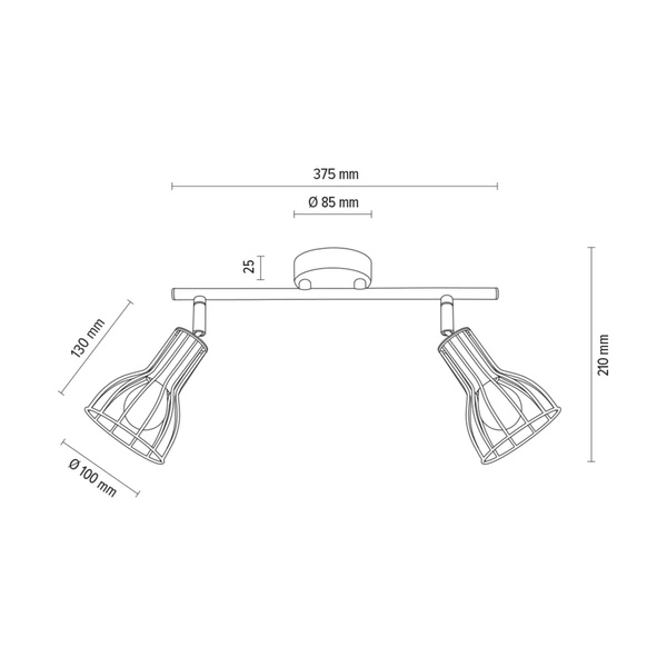 Lampa Sufitowa Megan 2xE14 Max.40W Biały Metal 2743202
