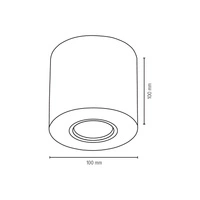 Concretedream Round Ceiling Lamp 1xLED GU10 5W Concrete White 2566137