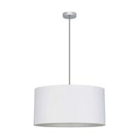 Lampa wisząca Rima 1xE27 maks. 60W chromowany metal/antracytowy kabel z tkaniny/szary klosz z tkaniny 197711128