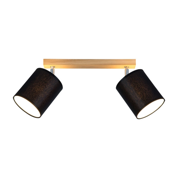 Aprillia Ceiling Lamp 2xE27 Max.25W Oiled Oak/Black Fabric Shade 56746274