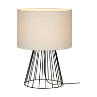 Lampa stołowa Swan 1xE27 maks. 40W Czarny metal/czarny kabel PVC/biały klosz z tkaniny 89229104