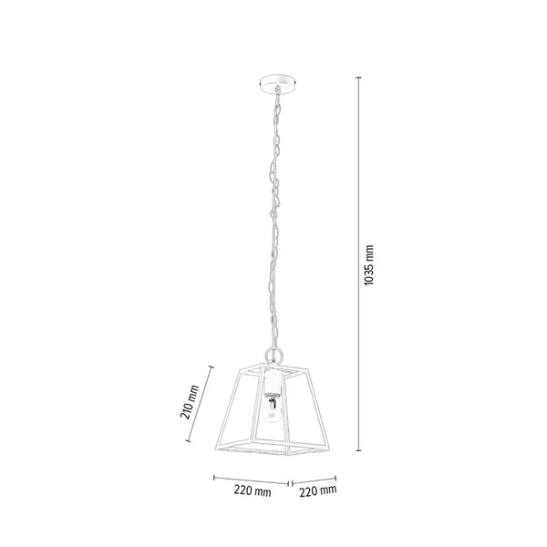 Amata Pendant Lamp 1xE27 Max.60W White Metal/Transparent Glass 1370102