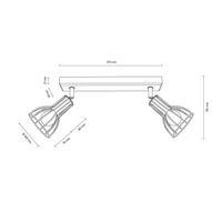 Megan Wood Lampa Sufitowa 2xE14 Max.40W Dąb Olejowany/Czarny 2344274