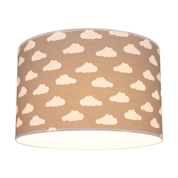 Lampshade Cylinder E27 H20 Gray-White Fabric with cloud pattern A1317