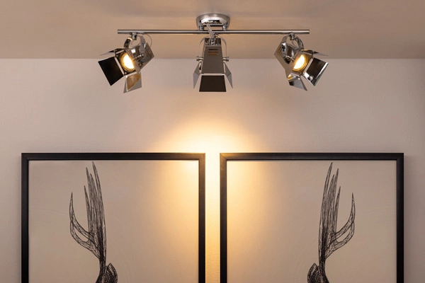 Photo Ceiling Lamp Incl. 3xGU10 LED 5W Chrome Metal 2584328