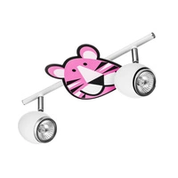 Lenny Ceiling Lamp 2xGU10 Max.50W White Metal/Chrome Metal/Multicolor Synthetic Material with Tiger Pattern 2108202