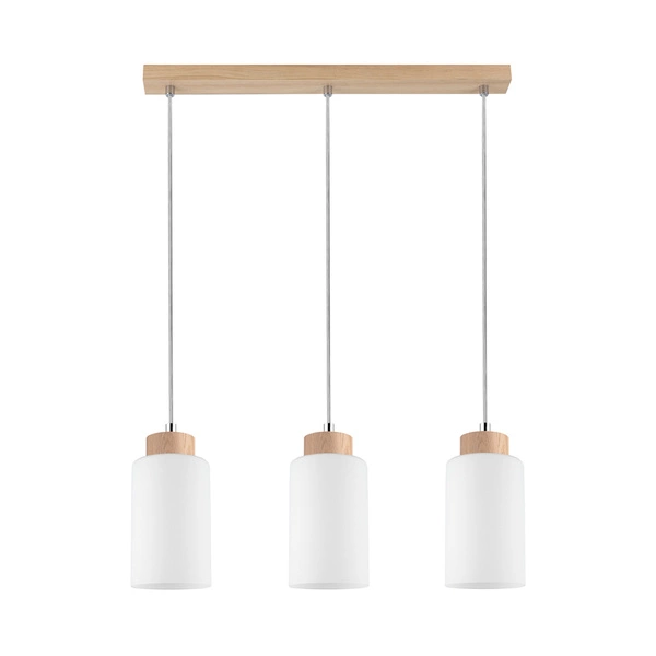 Bosco Pendant Lamp 3xE27 Max.60W Oiled Oak/Transparent/White 1720374