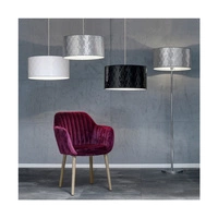 Lampa wisząca Maxima 1xE27 Max.60W Chromowany metal/Przezroczysty kabel PVC/Abażur z białej tkaniny 1761028