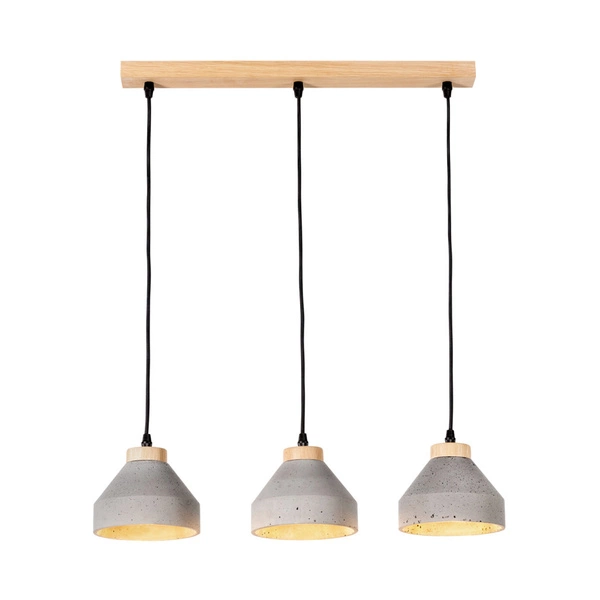 Tristan Pendant Lamp 3xE14 Max.40W Oiled Oak/Black/Grey 1929374