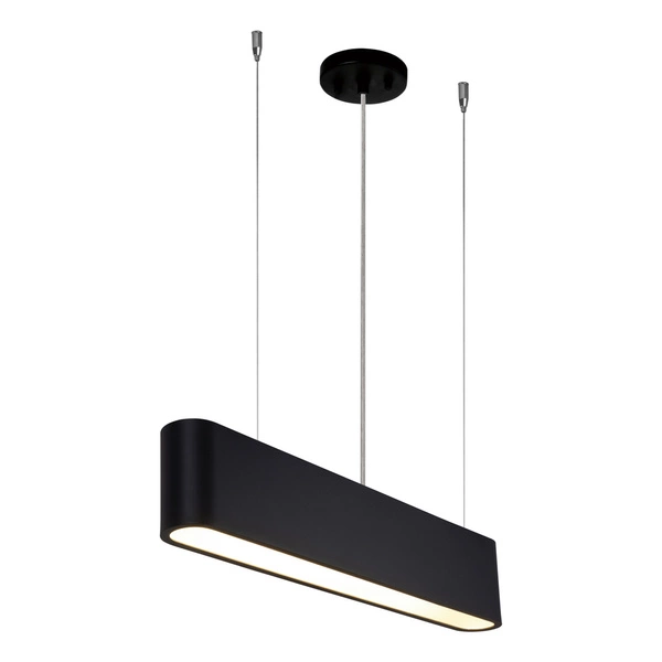 Illumina Pendant Lamp Incl. 1xLED Integrated 1350lm 3000K 21W Black Metal/Transparent PVC Cable/Black Fabric Shade 1930104