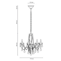 Odessa Lampa Wisząca 8xE14 Max,40W Złoty/Transparentny 5090812