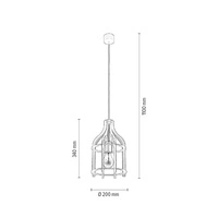 Riana Pendant Lamp 1xE27 Max.60W Steel Metal/Black Metal 1030217