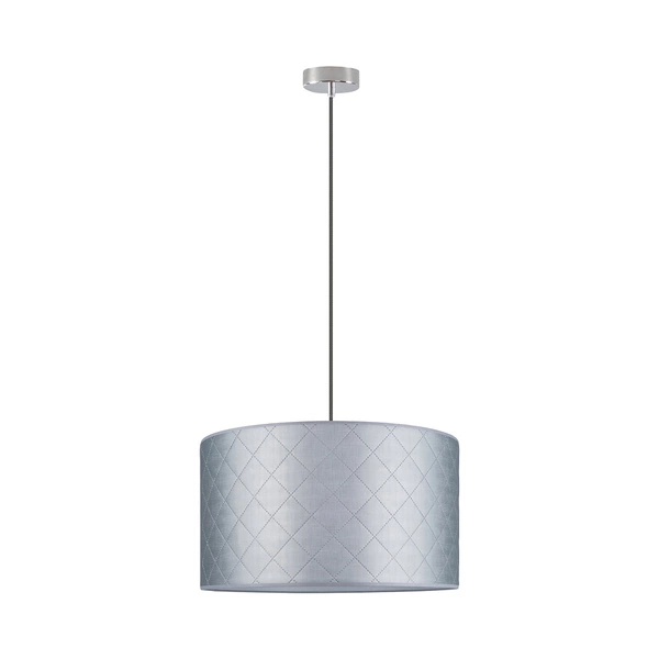 Mirabella Pendant Lamp 1xE27 Max.60W Chrome Metal/Anthracite Fabric Cable/Silver Synthetic Material Shade 1692128