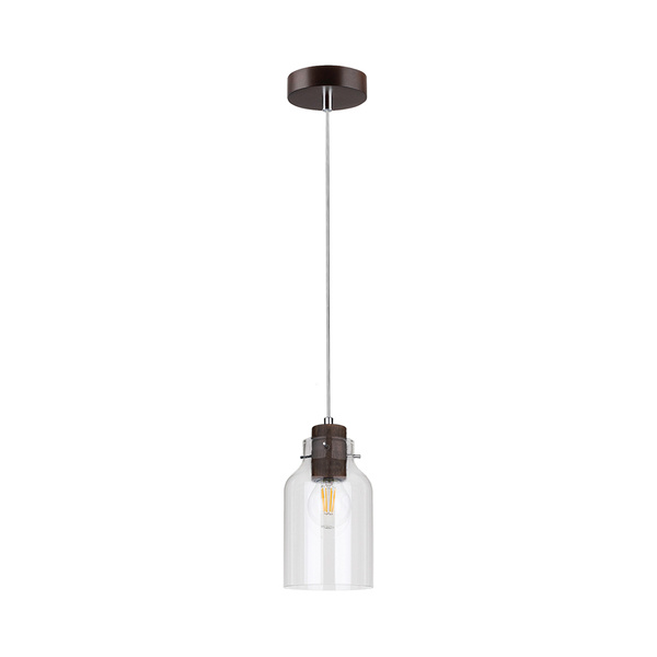 Alessandro Wood Pendant Lamp 1xE27 Max.60W Walnut/Transparent