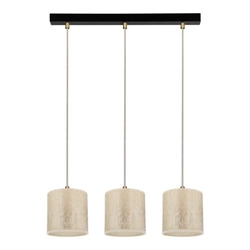 Ora Pendant Lamp 3xE27 Max.25W Black Metal/Transparent PVC Cable/Gold Fabric Shade 962041321