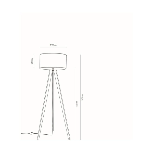 Malo Lampa Podłogowa 1xE27 Max.60W Dąb Olejowany/Transparentny PVC/Multikolor 74315074