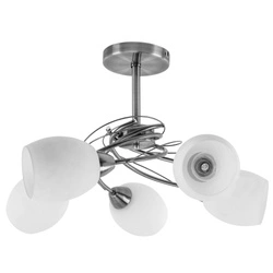 Pisa Ceiling Lamp 5xE27 Max.60W Satin Metal/White Glass 8280527