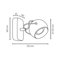 Ball Wood Kinkiet Incl.1xLED GU10 5W Orzech/Satyna 5131176