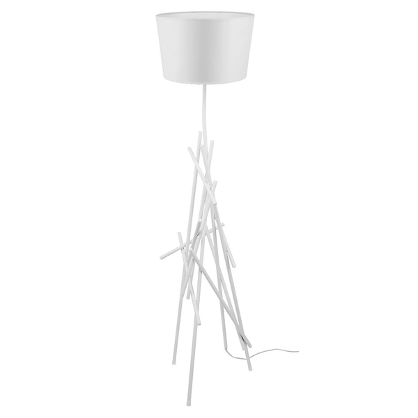 Glenn Floor Lamp 1xE27 Max.60W White Metal/White PVC Cable/White Fabric Shade 1222102