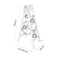 Eskalo Floor Lamp 4xE27 Max.15W LED Stained Pine Brown/Black Metal/Black PVC Cable 1229451