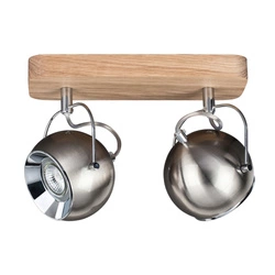 Ball Wood Ceiling Lamp Incl.2xLED GU10 5W Oiled Oak/Satin 5131274